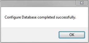 Configure Database Complete